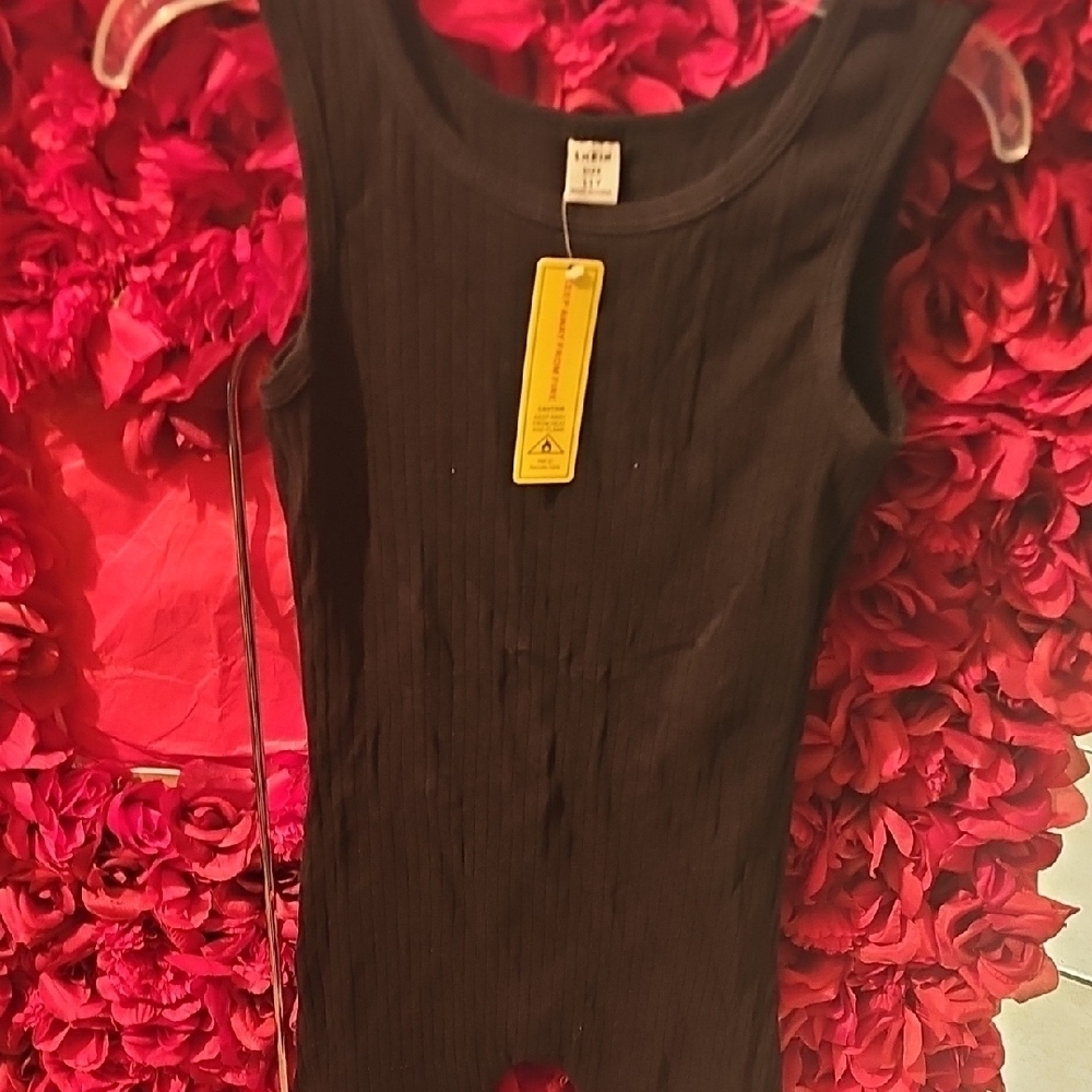 Shein NWT Girls Black Sleeveless Ribbed One Piece Romper Size 11 Years